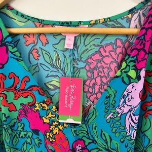 NWT Lilly Pulitzer Jade Fluorescent Dress Shake Your Tail Feather